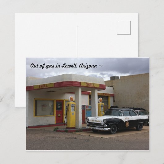 Vintage Gasstation Arizona Postkarte (Vorne/Hinten)