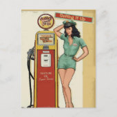 Vintage Gasstation, Text bearbeiten Postkarte (Vorderseite)