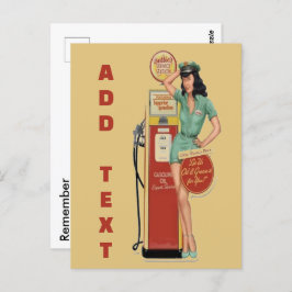 Vintage Gasstation, Text bearbeiten Postkarte