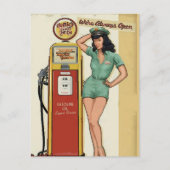 Vintage Gasstation, Text bearbeiten Postkarte (Vorderseite)