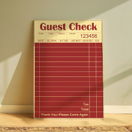 Vintage-Gästebon-Poster | Retro-Restaurant-Kunst Poster