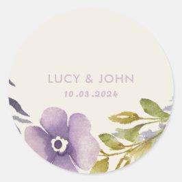 Vintage Gastgeschenk Hochzeit für Blumenkranke Runder Aufkleber