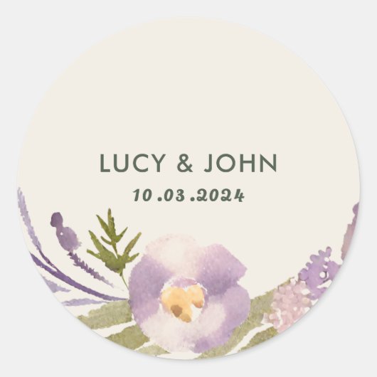 Vintage Gastgeschenk Hochzeit für Blumenkranke Runder Aufkleber (Vorderseite)