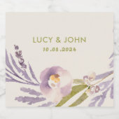 Vintage Gastgeschenk Hochzeit für Blumenkranke Schaumweinetikett (Einzelnes Label)