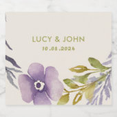 Vintage Gastgeschenk Hochzeit für Blumenkranke Schaumweinetikett (Einzelnes Label)