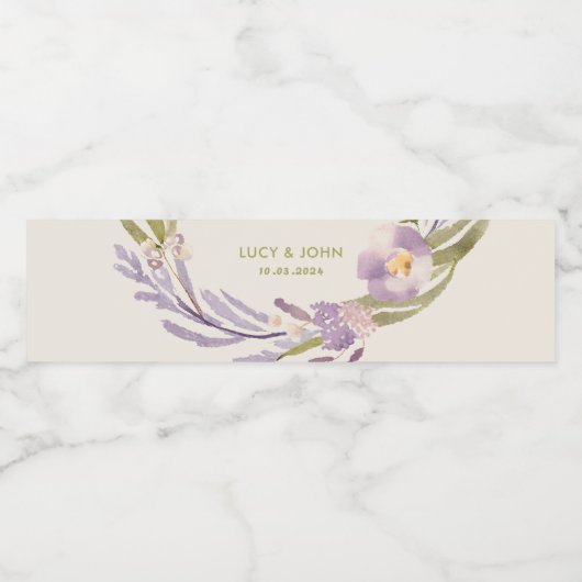 Vintage Gastgeschenk Hochzeit für Blumenkranke Wasserflaschenetikett (Einzelnes Label)