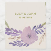 Vintage Gastgeschenk Hochzeit für Blumenkranke Weinetikett (Einzelnes Label)