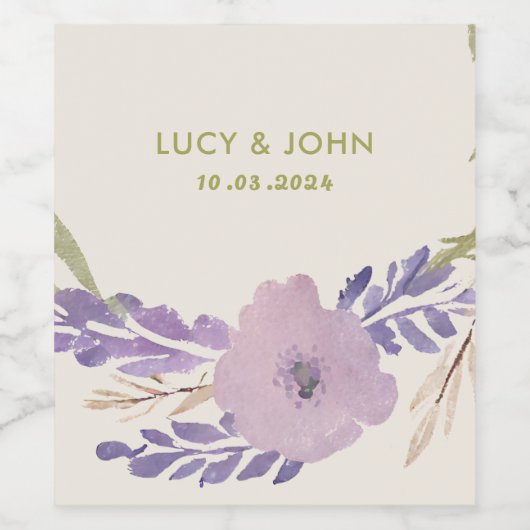 Vintage Gastgeschenk Hochzeit für Blumenkranke Weinetikett (Einzelnes Label)