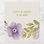 Vintage Gastgeschenk Hochzeit für Blumenkranke Weinetikett (Einzelnes Label)