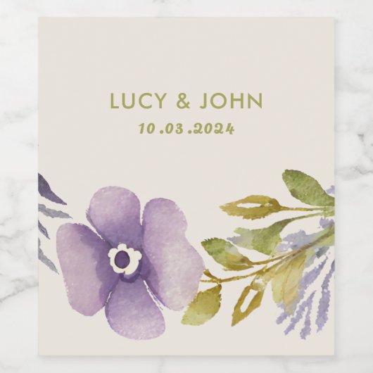 Vintage Gastgeschenk Hochzeit für Blumenkranke Weinetikett (Einzelnes Label)