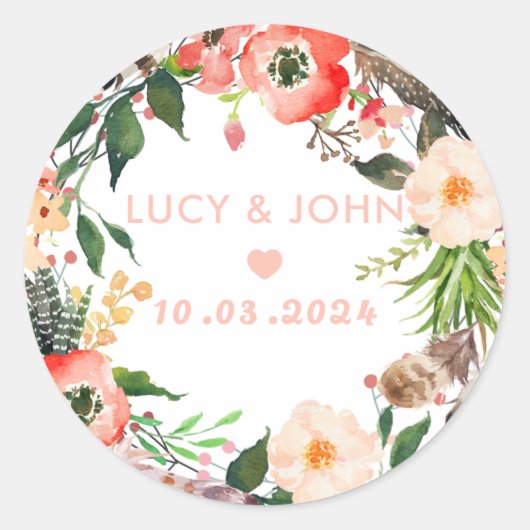 Vintage Gastgeschenk Hochzeit Runder Aufkleber (Vorderseite)