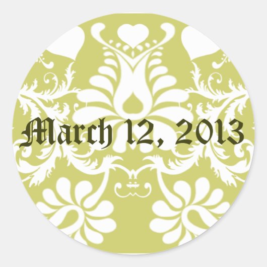 Vintage Gastgeschenke Hochzeiten Runder Aufkleber (Vorderseite)