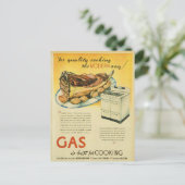 Vintage Gasvorratswerbung Postkarte (Stehend Vorderseite)