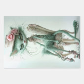 Vintage Gatsby Cats Sage Green Decoupage Geschenkpapier Set (Vorderseite 3)