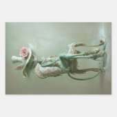 Vintage Gatsby Cats Sage Green Decoupage Geschenkpapier Set (Vorderseite 2)