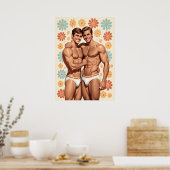 Vintage Gay Flower Power Poster (Küche)