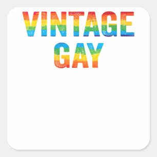 Vintage Gay Regenbogen LGBTQ abgenutzt LGBT Gay Pr Quadratischer Aufkleber