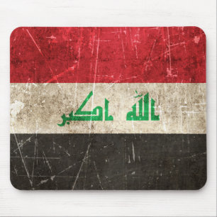 Vintage gealterte und verkratzte Flagge vom Irak Mousepad