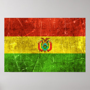 Vintage gealterte und verkratzte Flagge von Poster