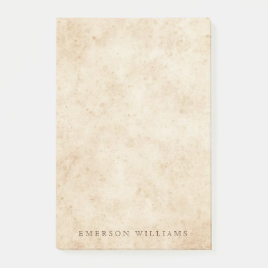 Vintage gealterter rustikaler Papiername des Post-it Klebezettel (Vorderseite)