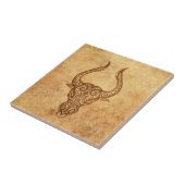 Vintage gealtertes Stier-Sternzeichen Fliese (Seite)