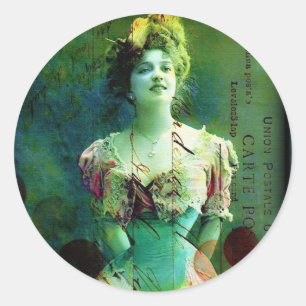 Vintage geänderte Kunst Runder Aufkleber