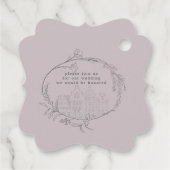 Vintage geätzte Blumenpastete Save the Date Geschenkanhänger (Rückseite)