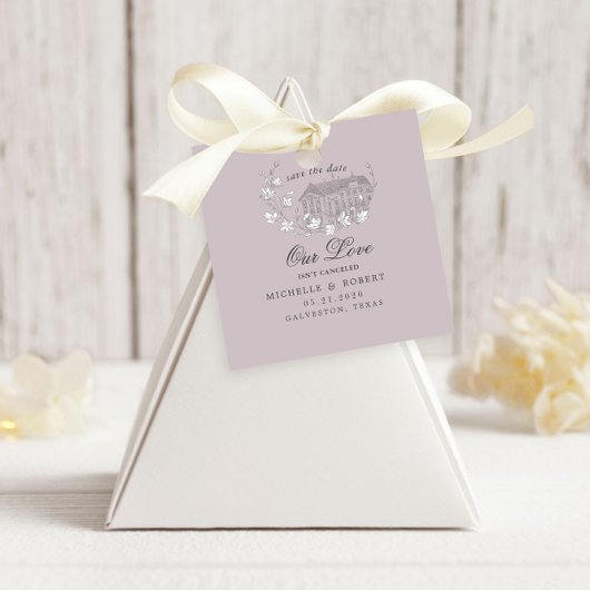 Vintage geätzte Blumenpastete Save the Date Geschenkanhänger