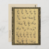 Vintage Gebärdensprache Alphabet Handgeste Postkarte (Vorne/Hinten)