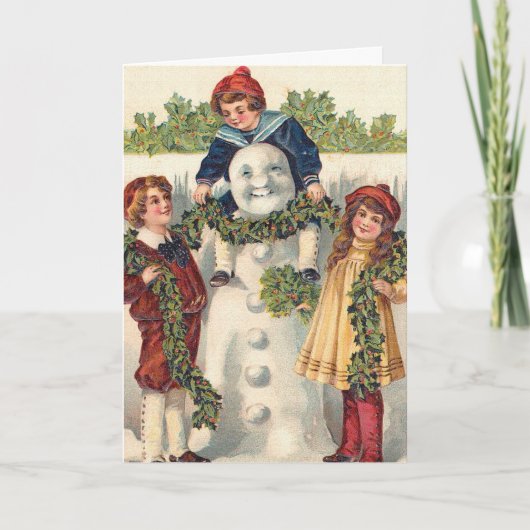 Vintage Gebäude Feiertagskarte (Vorderseite)