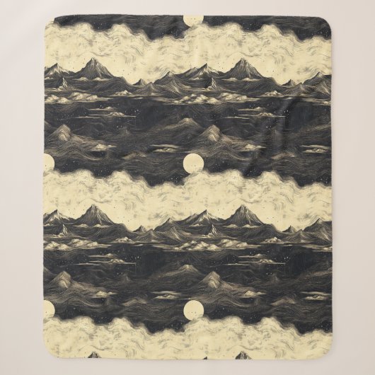Vintage-Gebirgs-Wolken-Landschaft (5) Sherpadecke (Vorderseite)