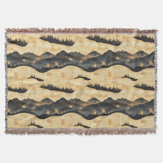 Vintage-Gebirgs-Wolkenlandschaft (1) Decke (Vorderseite)
