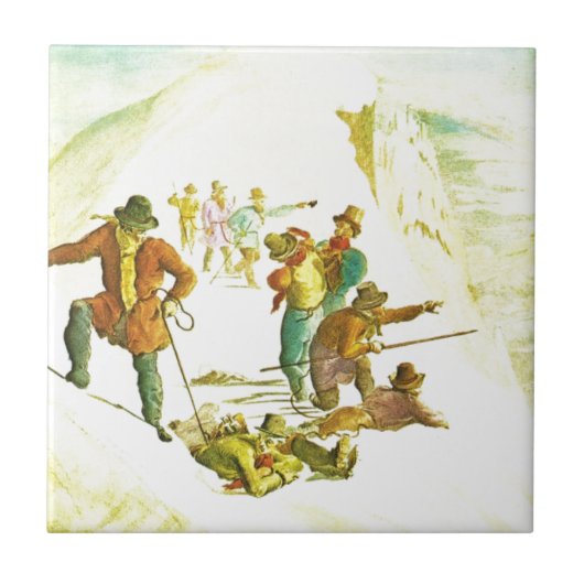 Vintage Gebirgsbergsteiger Fliese (Vorderseite)