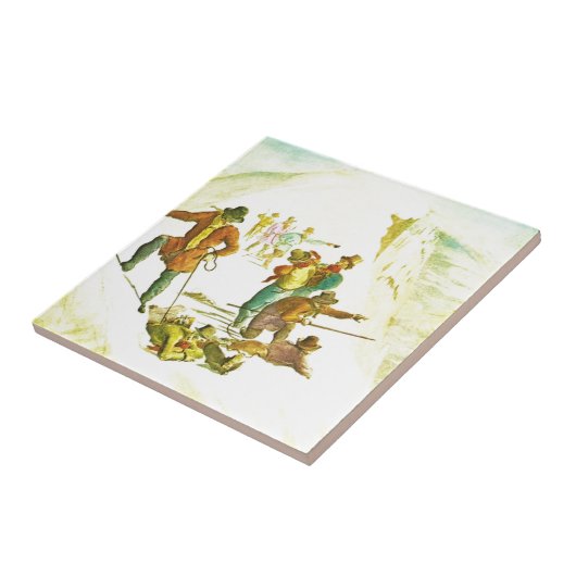 Vintage Gebirgsbergsteiger Fliese (Seite)