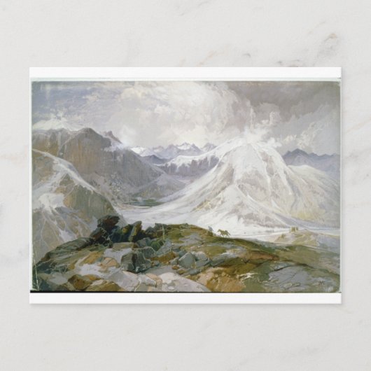 Vintage Gebirgsillustrations-Postkarte Postkarte (Vorderseite)