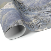 Vintage Gebirgslandschaft mit Schnee Geschenkpapier (Rolleneckpunkt)