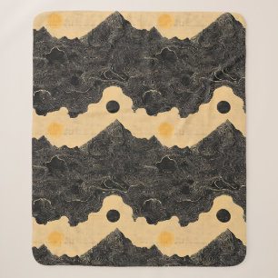Vintage-Gebirgslandschaft mit Wolken (4) Sherpadecke