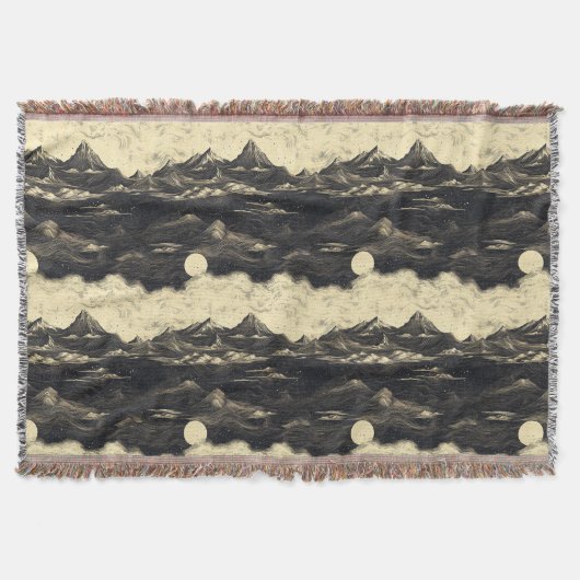 Vintage-Gebirgslandschaft mit Wolken (5) Decke (Vorderseite)