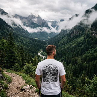 Vintage-Gebirgsstraßen-Skizze T-Shirt