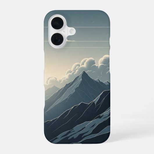 Vintage-Gebirgszug iPhone 16 Hülle (Rückseite)