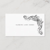 Vintage, Geblüht Black Monogram Wedding Platzkarte (Rückseite)