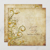 Vintage geblüht Wirbel Einladung (Vorne/Hinten)