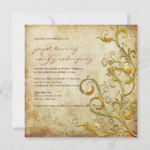 Vintage geblüht Wirbel Einladung (Rückseite)