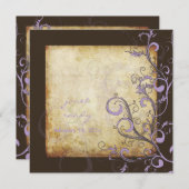 Vintage geblüht Wirbel/Schokolade/Limette/Lavendel Einladung (Vorne/Hinten)