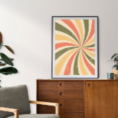 Vintage gebogene Strahlen Poster