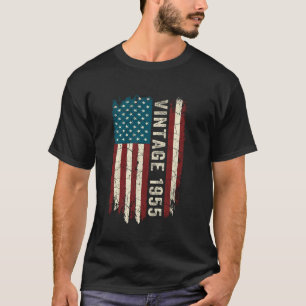 Vintage Geboren 1955 Amerikanische Flagge 70. Gebu T-Shirt
