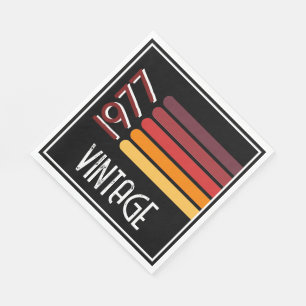 Vintage Geboren 1977 Retro-Streifen 50. Geburtstag Serviette