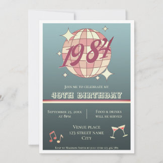 Vintage, geboren 1984, Geburtstags- Retro-Party Einladung