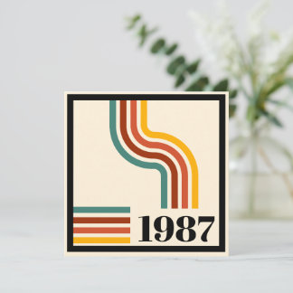 Vintage Geboren 1987 40. Geburtstag Retro-Streifen Einladung