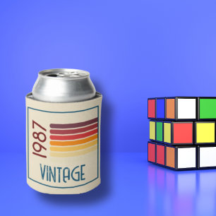 Vintage Geboren 1987 Retro-Streifen 40. Geburtstag Dosenkühler